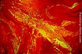 Yellow Cow Paintings - organic in reds and yellow by 2011